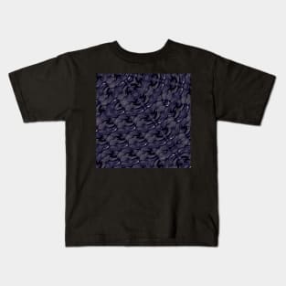 Deep Dark Plum Violet Ornamental Pattern Kids T-Shirt